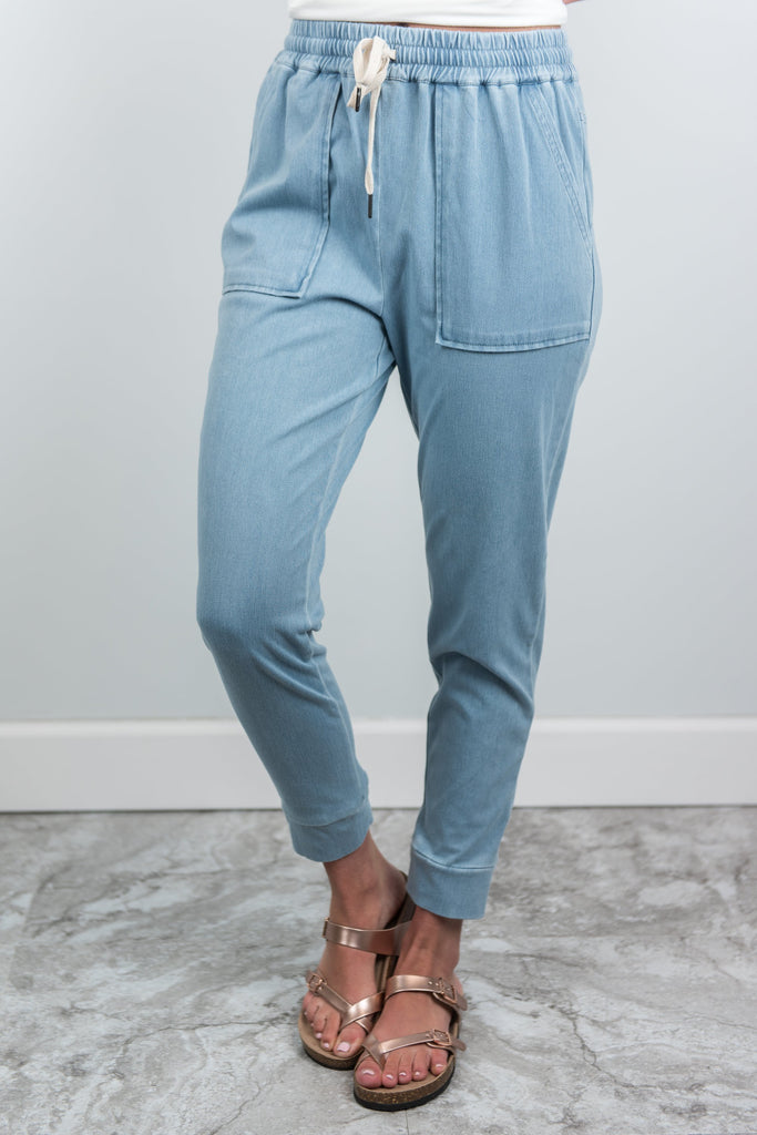 No Effort Needed Pants, Light Denim