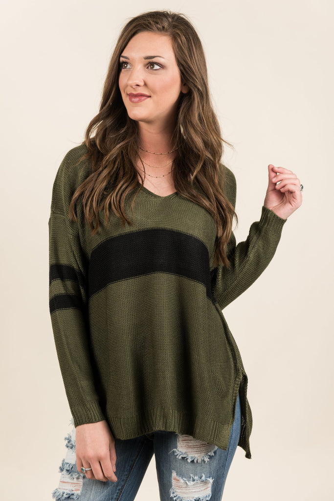 Funday Fab Sweater, Olive-Black – The Mint Julep Boutique