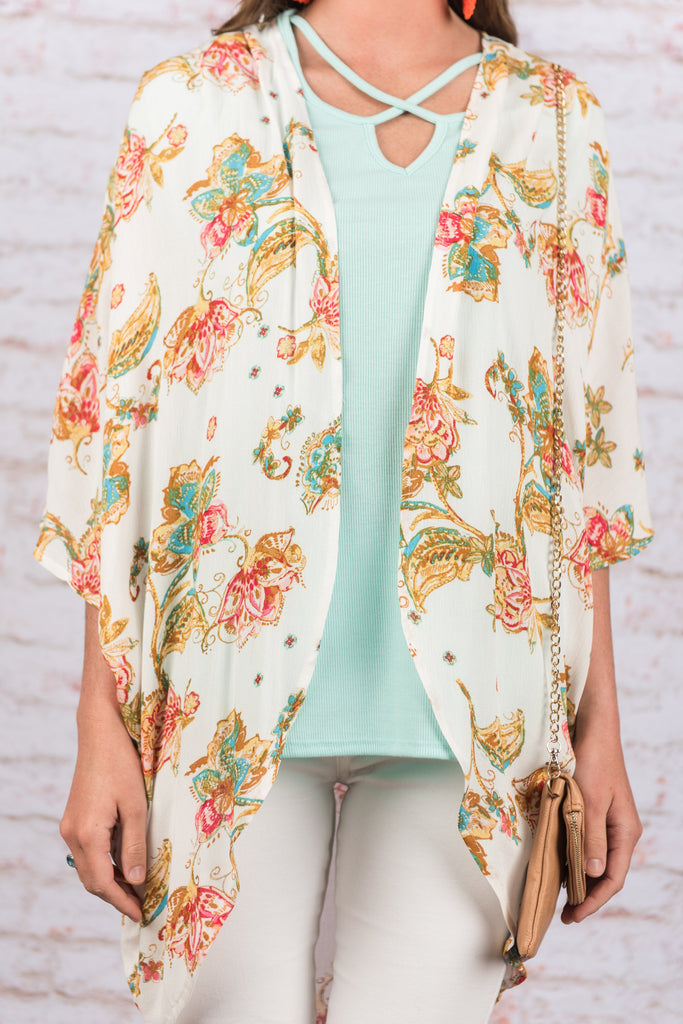 Getting Wild Kimono, Ivory – The Mint Julep Boutique