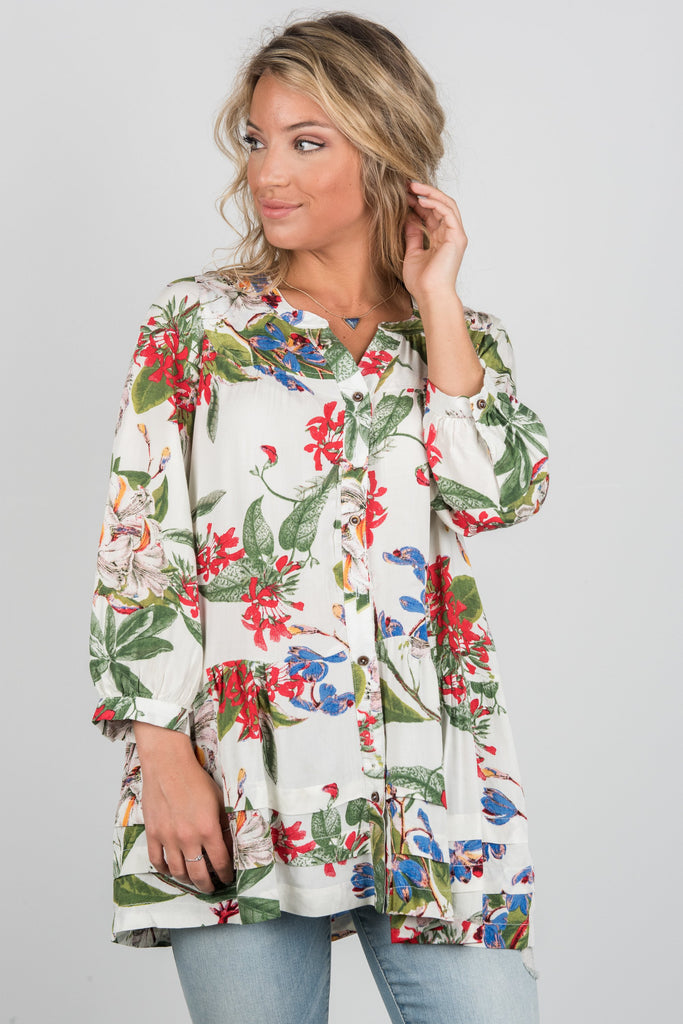 Run To Paradise Tunic, Ivory – The Mint Julep Boutique