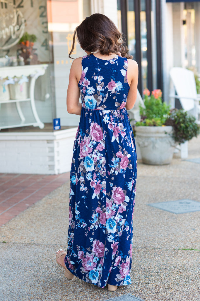 A Day In Love Maxi Dress, Navy – The Mint Julep Boutique