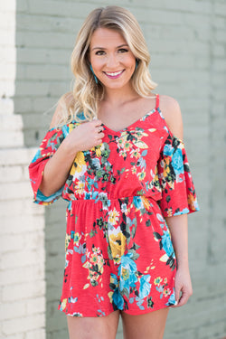The Power Of Petals Romper, Coral – The Mint Julep Boutique