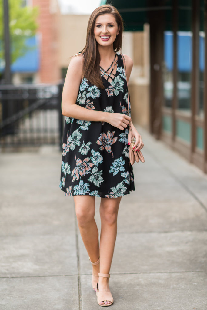 Crossing Paths Dress, Black – The Mint Julep Boutique