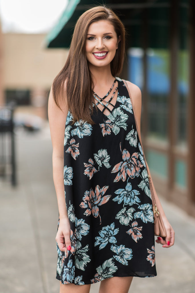 Crossing Paths Dress, Black – The Mint Julep Boutique
