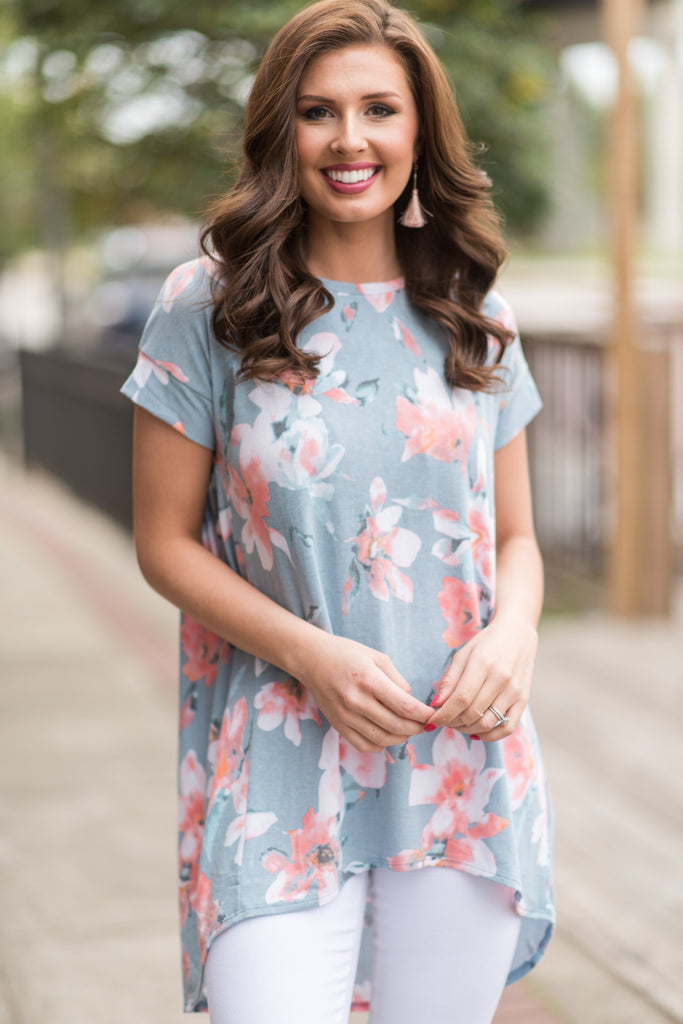 What A Lovely Life Tunic, Dusty Blue – The Mint Julep Boutique