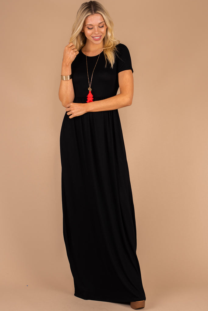 Classic Staple Black Maxi Dress – Shop The Mint