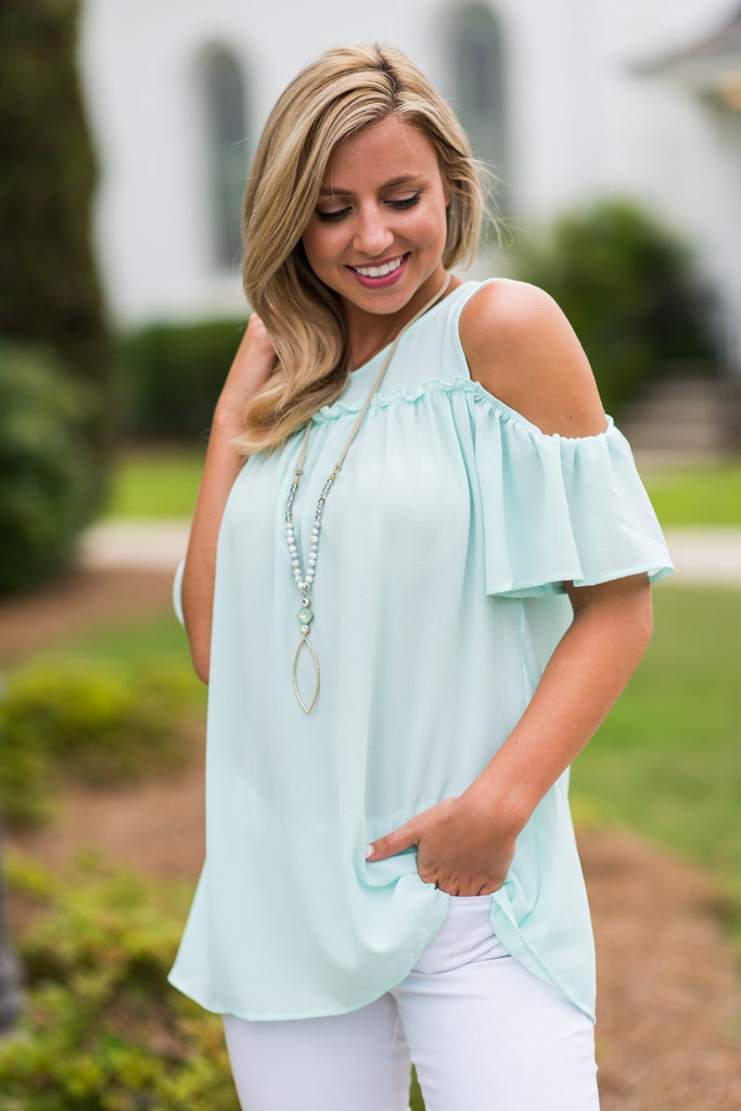 Here To Be Happy Top, Mint – The Mint Julep Boutique