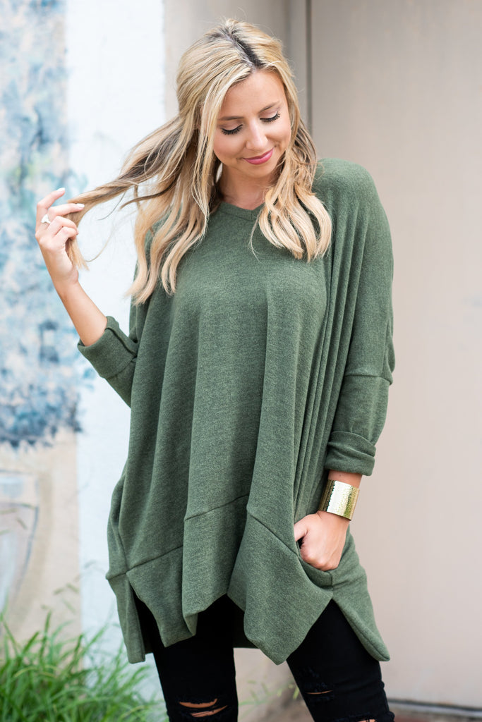 Come In Handy Sweater, Olive – Shop The Mint