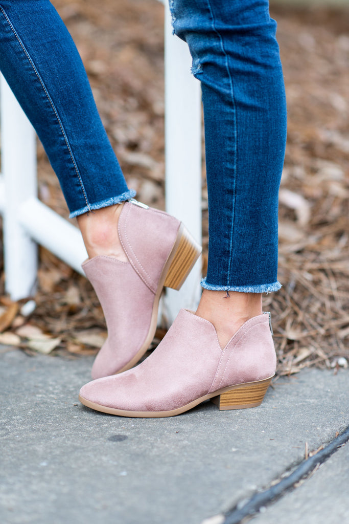 Successful Adventures Dark Blush Pink Booties – The Mint Julep Boutique