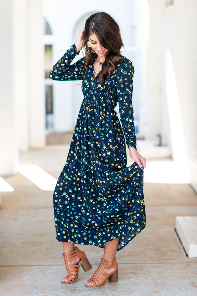 Timeless Creations Maxi Dress, Navy – The Mint Julep Boutique