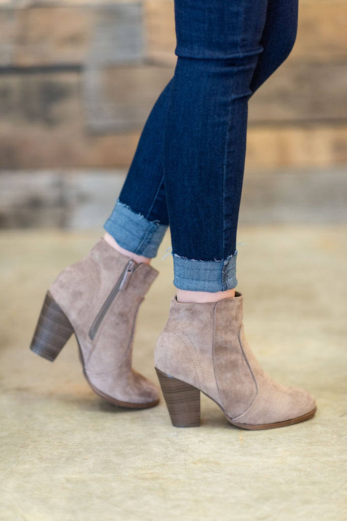 Classic Simple Booties, Taupe – The Mint Julep Boutique