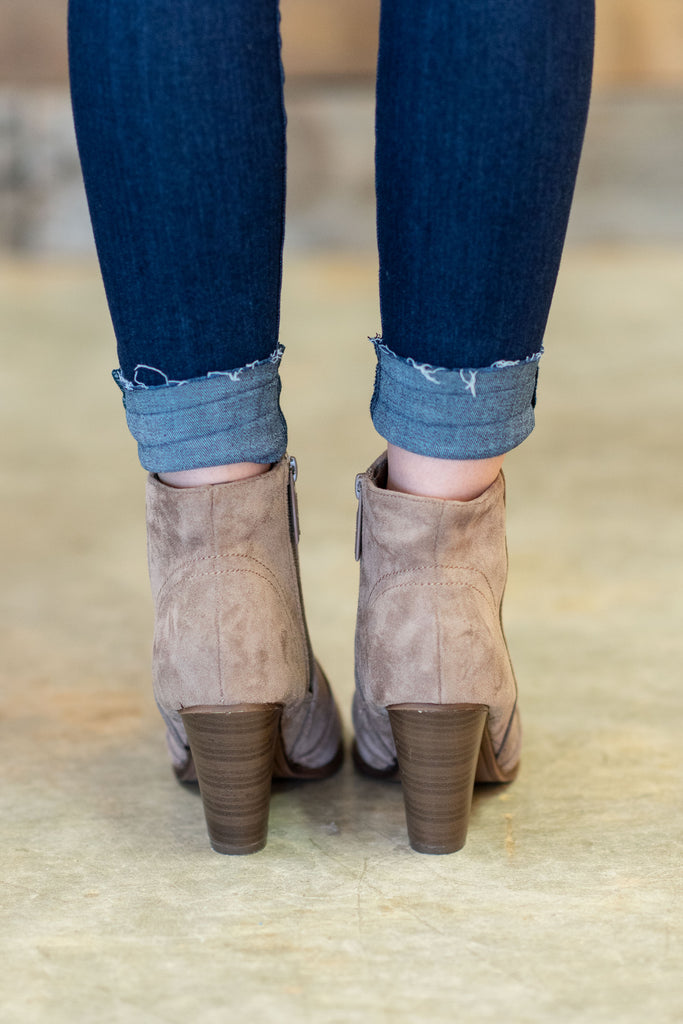 Classic Simple Booties, Taupe – The Mint Julep Boutique