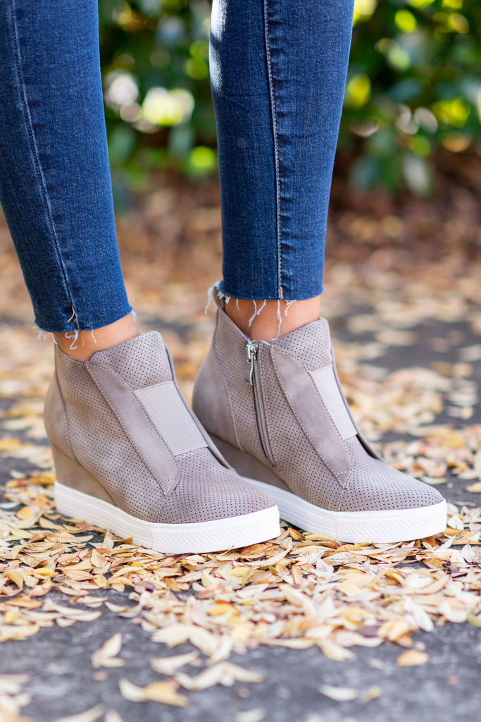 Solid Taupe Brown Wedge Sneakers – The Mint Julep Boutique