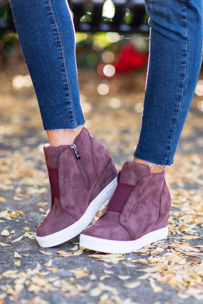 Sassy Plum Purple Wedge Sneakers – The Mint Julep Boutique