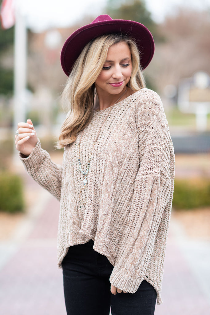 Soft And Cozy Long Sleeve Sweater, Sand – The Mint Julep Boutique