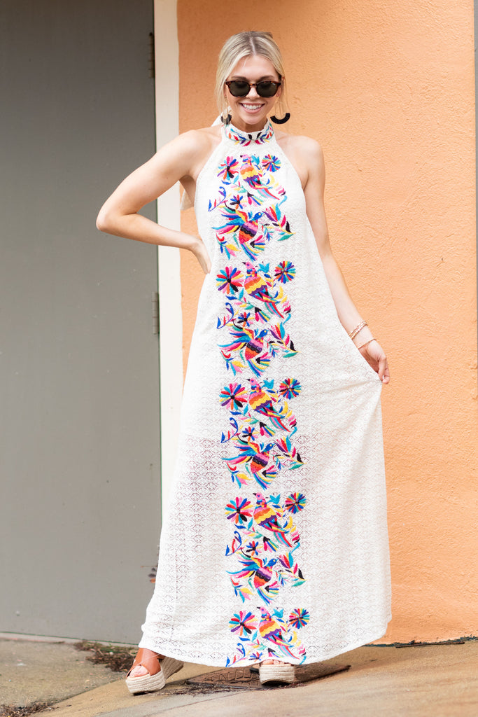 Embroidered Judith March Maxi Dress, Off White – The Mint Julep Boutique