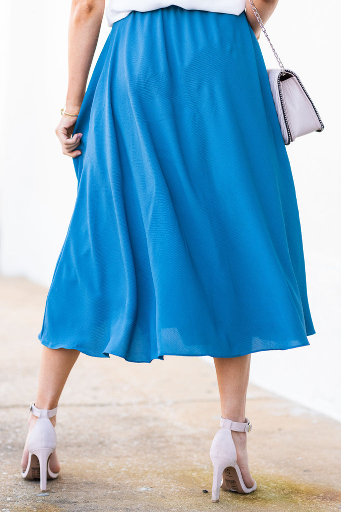 Beautiful Moments Midi Skirt, Slate Blue – Shop The Mint