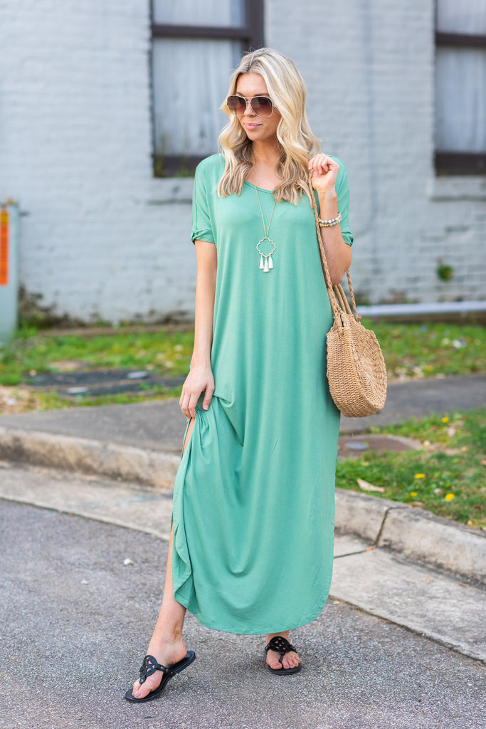 Chic Possibilities Maxi Dress, Sage – The Mint Julep Boutique