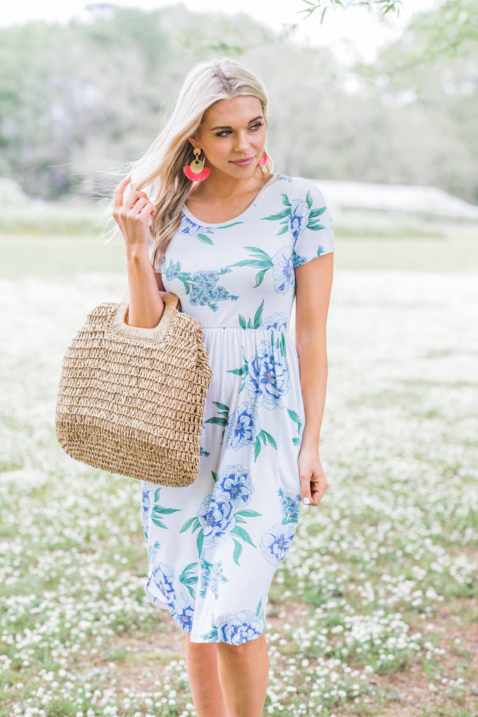 Casual Floral Dress, Ivory – Shop The Mint