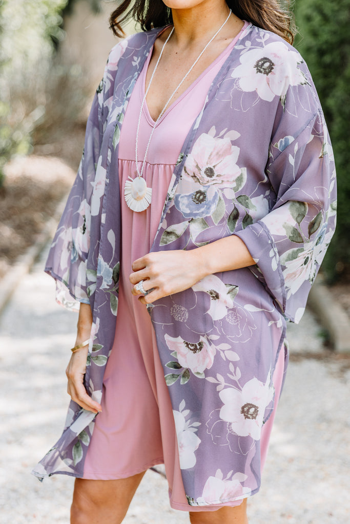 Get A Move On Red Bean Floral Kimono – Shop The Mint