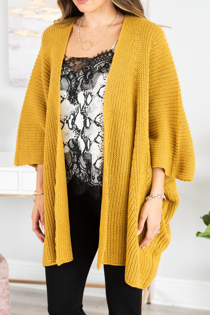 Comfy Roomy Mustard Yellow Knit Cardigan $58 – Shop The Mint