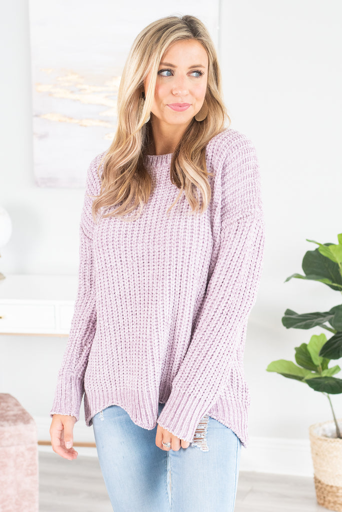 Comfy Lavender Purple Chenille Sweater - Chunky Knit – The Mint Julep ...