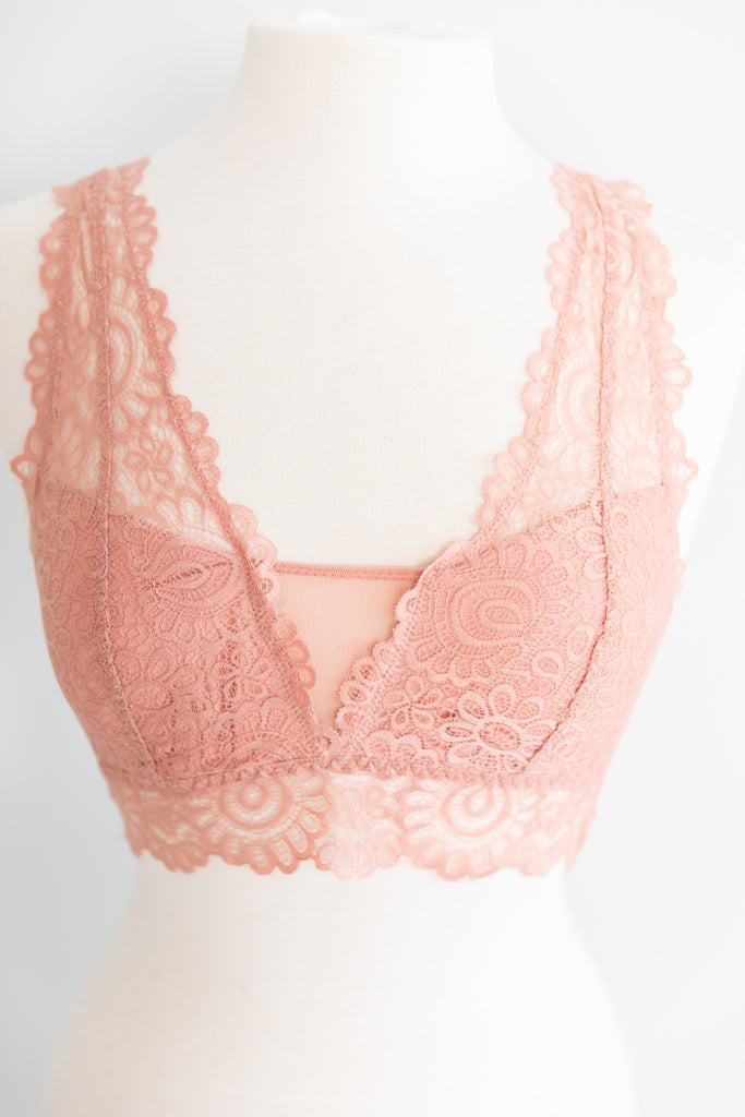 light pink lace bralette