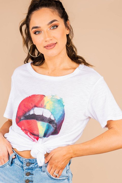 Taste The Rainbow White Graphic Tee – Shop The Mint