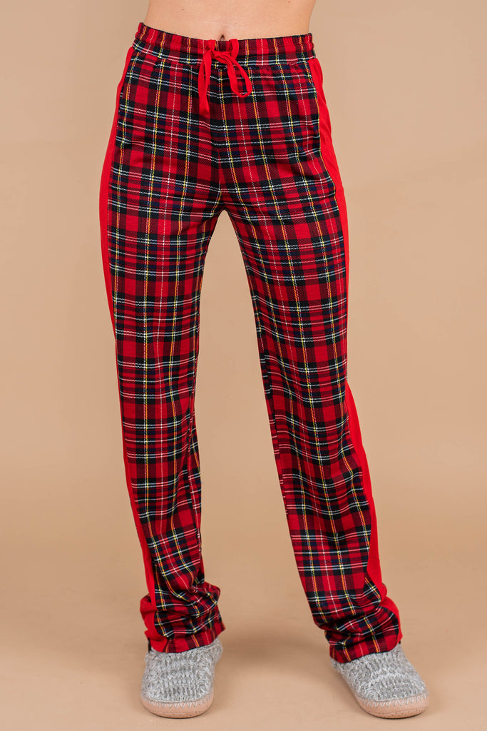 Festive Plaid Red Pajama Pants- Lounge Wear – Shop The Mint