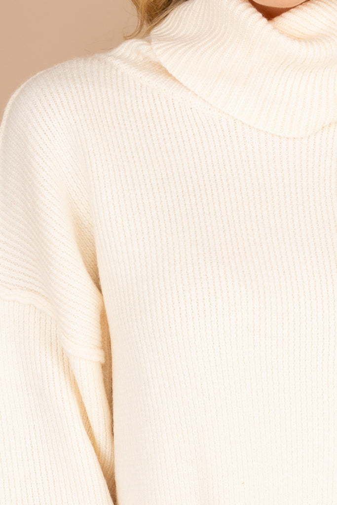 Warm And Cozy White Turtleneck Sweater - Trendy Winter Sweater – Shop ...