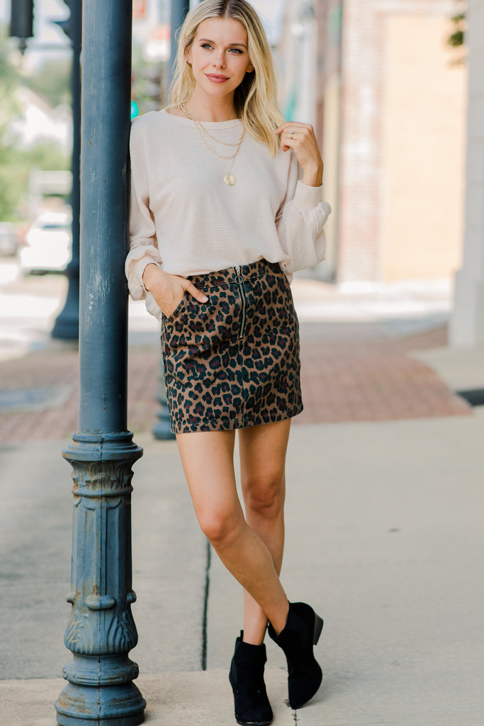 Cute And Comfy Beige White Bubble Sleeve Top - Waffle Knit – Shop The Mint