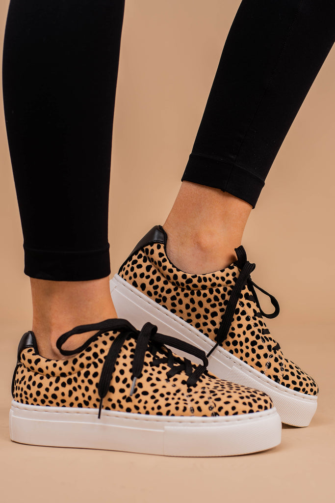 Sassy Tan Cheetah Sneakers - Trendy Boutique Shoes – The Mint Julep ...