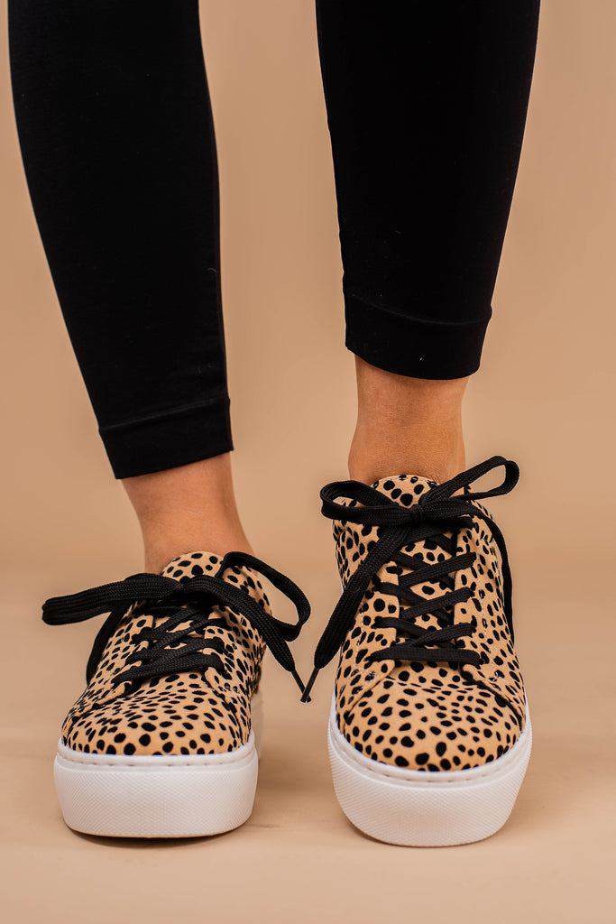 Sassy Tan Cheetah Sneakers - Trendy Boutique Shoes – The Mint Julep ...