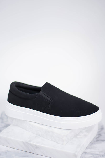 black on black platform sneakers