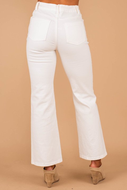 Crisp Chic White Crop Jeans - Wide Leg Jeans – The Mint Julep Boutique