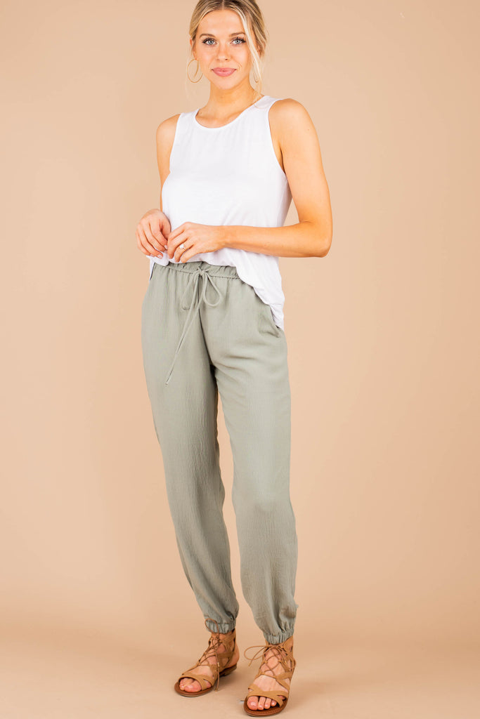 Comfy Cozy Sage Green Joggers - Lounge Pants – The Mint Julep Boutique