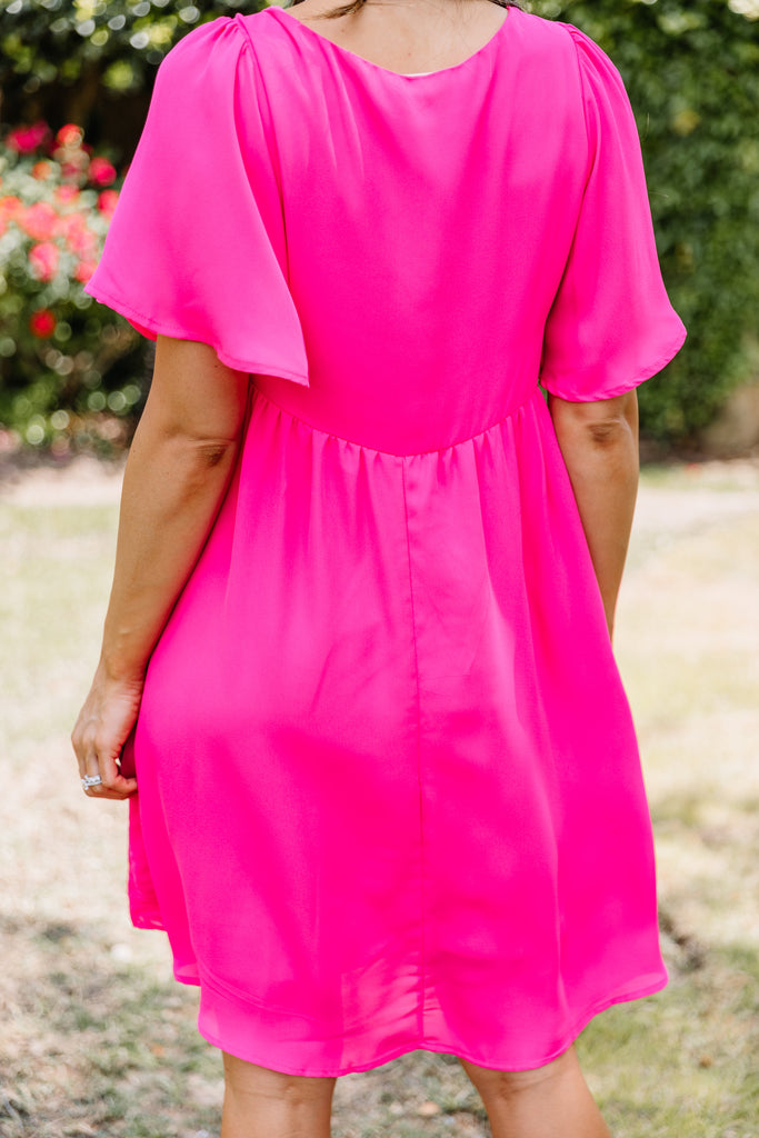 hot pink babydoll dress