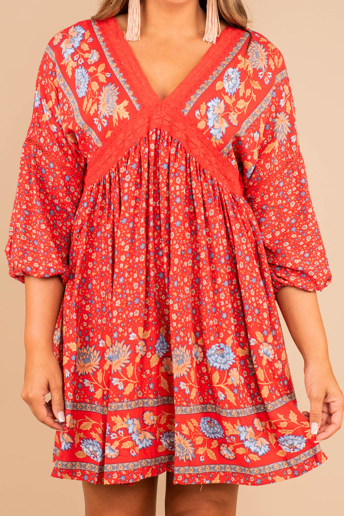 long red boho dress