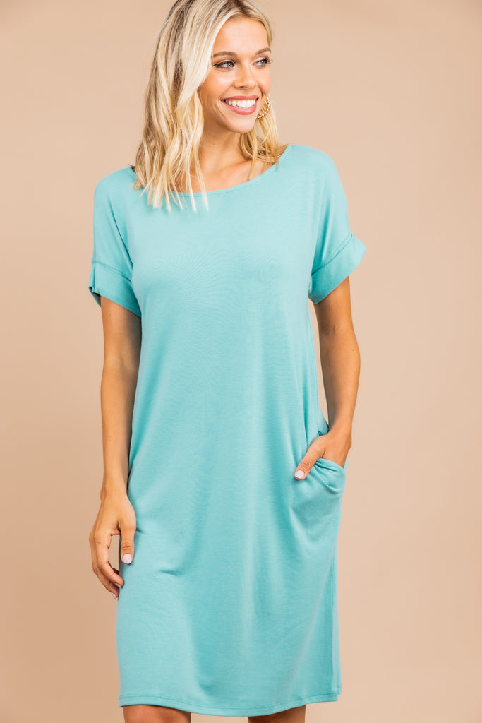 Casual Ash Mint Green T-shirt Dress - Boutique Dresses – Shop The Mint
