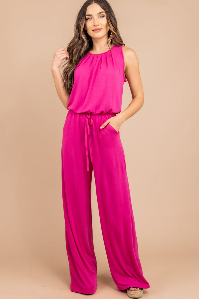 Classic Hot Pink Jumpsuit - Trendy Women's Clothing – Shop The Mint