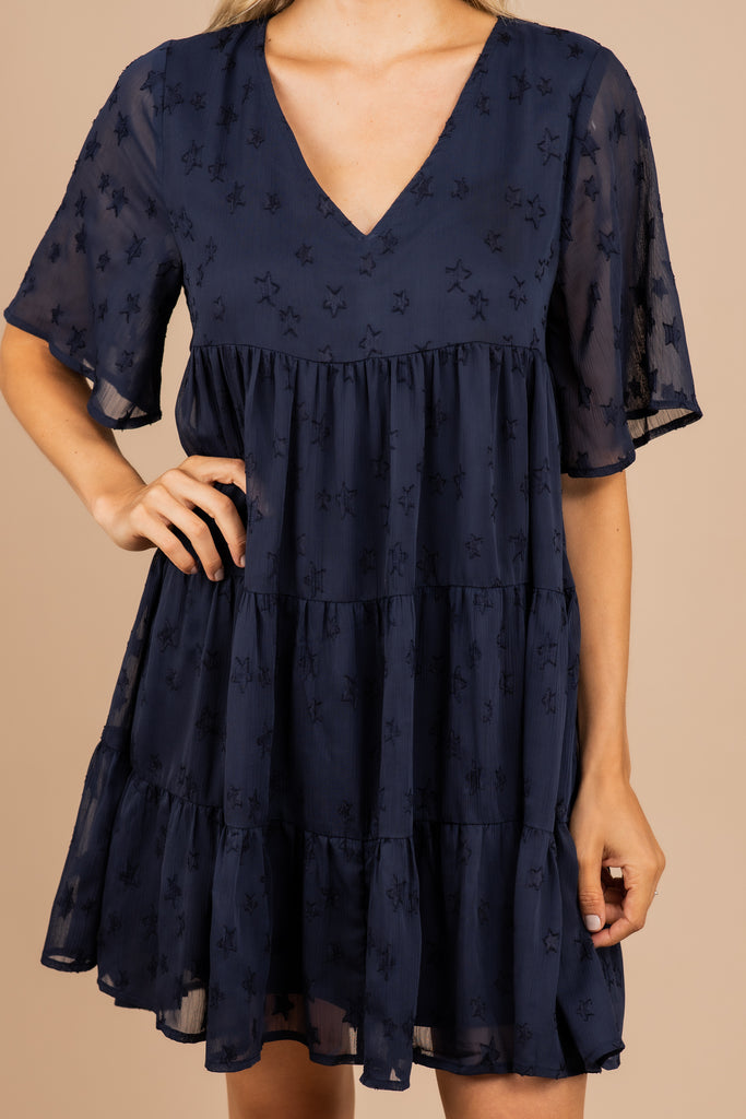 navy blue star dress