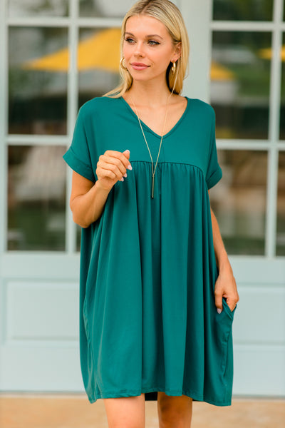 emerald green babydoll dress