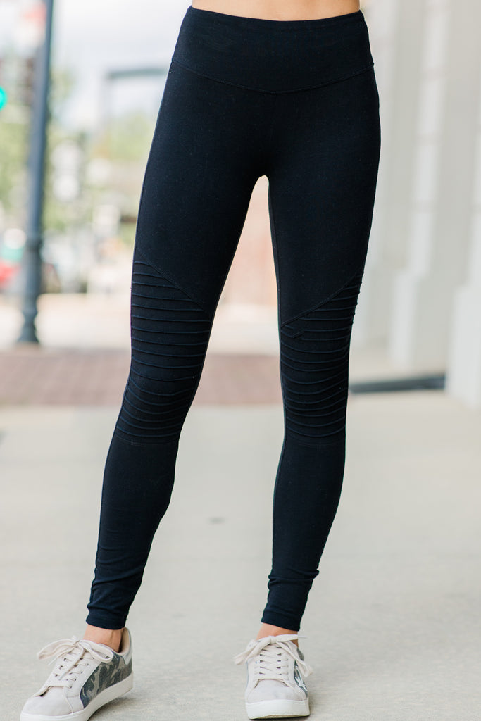 Edgy Black Moto Leggings - Boutique Active Wear – Shop The Mint