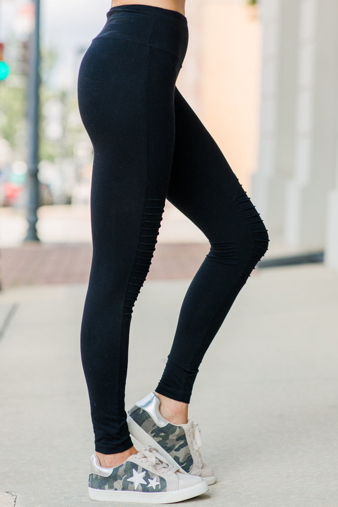 Edgy Black Moto Leggings - Boutique Active Wear – Shop The Mint