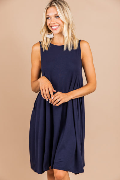 navy blue tank top dress