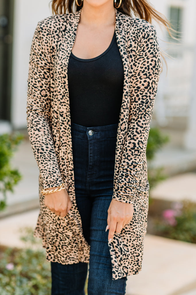 Sassy Brown Leopard Cardigan - Women's Boutique – The Mint Julep Boutique