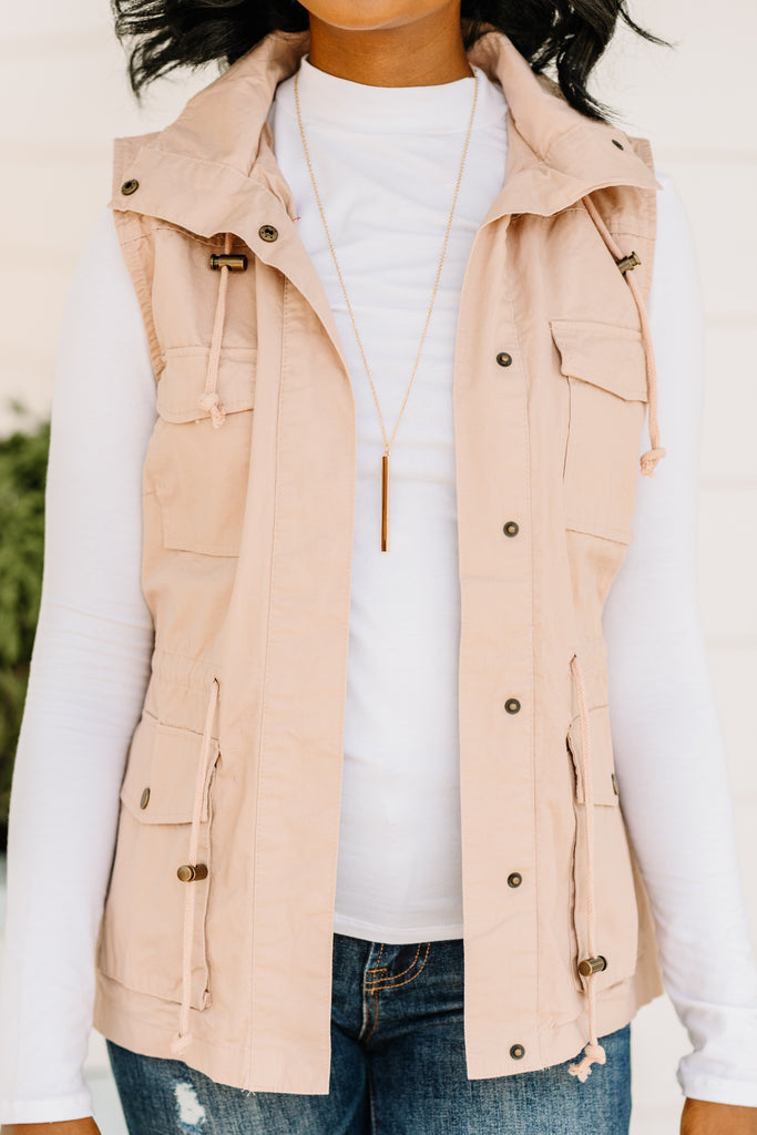 Classic Blush Pink Utility Vest Boutique Trendy Layers Shop The Mint 8898