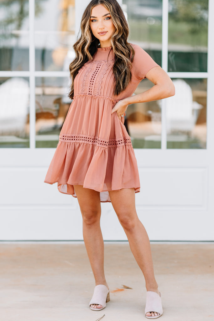 Adorable Salmon Pink Ruffled Dress - Precious Dresses – Shop The Mint