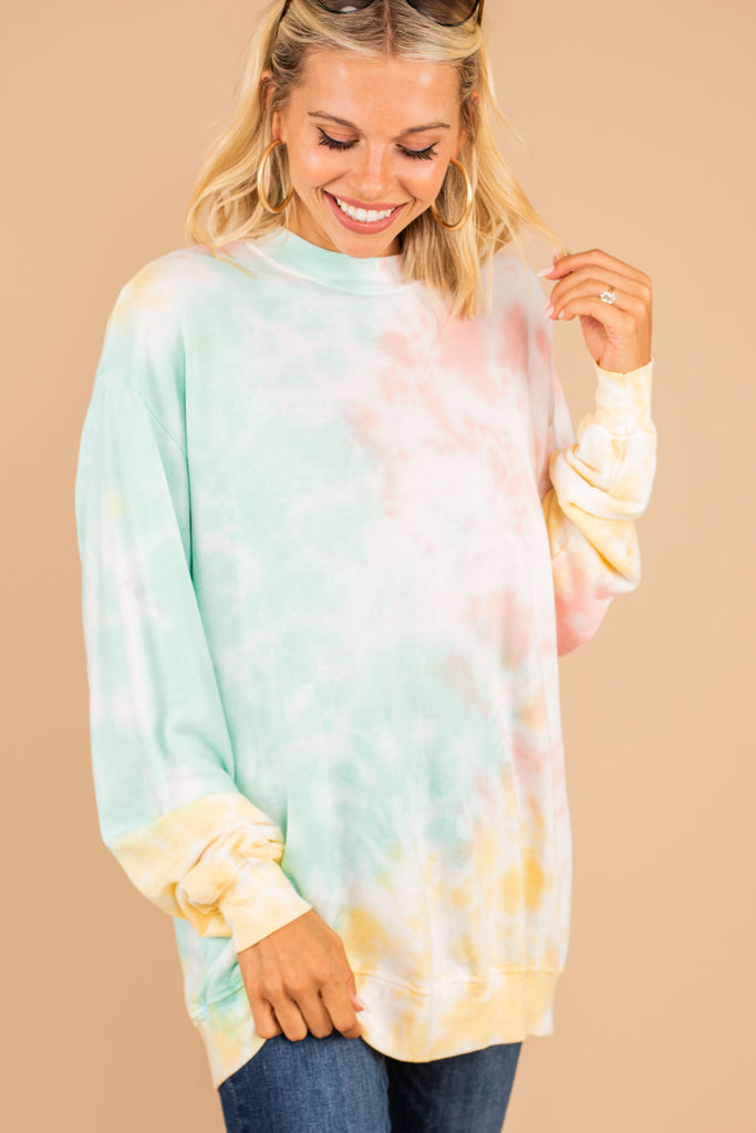 Comfy Mint Green Tie Dye Pullover- Boutique Trendy Pullover – The Mint ...