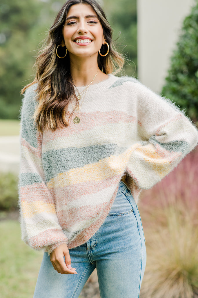 Fun Clay Pink Geometric Sweater - Boutique Sweaters – Shop The Mint